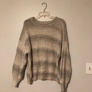 Universal Thread Cream and Gray Oversized Knit Sweater